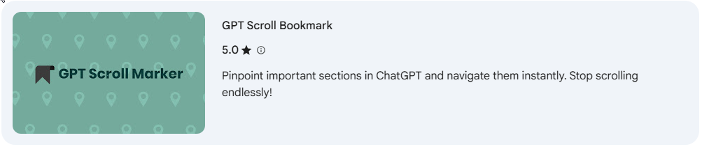 GPT Scroll Bookmark:Mark important parts in ChatGPT and navigate immediately